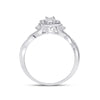 14k White Gold Womens Princess Diamond Square Promise Ring 1/5 Cttw