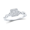 14k White Gold Womens Princess Diamond Square Promise Ring 1/5 Cttw