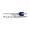 14k White Gold Womens Oval Blue Sapphire Modern Fashion Ring 5/8 Cttw