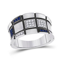  14k White Gold Womens Round Blue Sapphire Fashion Ring 1/4 Cttw