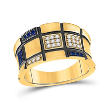  14k Yellow Gold Womens Round Blue Sapphire Fashion Ring 1/4 Cttw