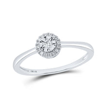  10k White Gold Womens Round Diamond Fashion Ring 1/12 Cttw