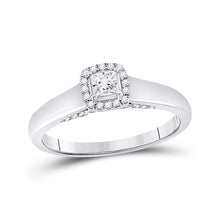  10k White Gold Princess Diamond Solitaire Bridal Wedding Engagement Ring 1/3 Cttw