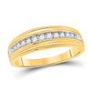 14k Yellow Gold His Hers Round Diamond Square Matching Wedding Set 1 Cttw