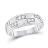 14k White Gold His Hers Round Diamond Cluster Matching Wedding Set 1 Cttw
