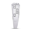 14k White Gold His Hers Round Diamond Cluster Matching Wedding Set 1 Cttw