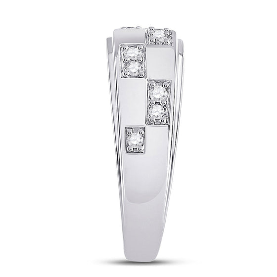 14k White Gold His Hers Round Diamond Cluster Matching Wedding Set 1 Cttw
