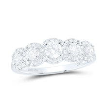  14k White Gold Round Diamond 5-stone Bridal Wedding Engagement Ring 3/4 Cttw