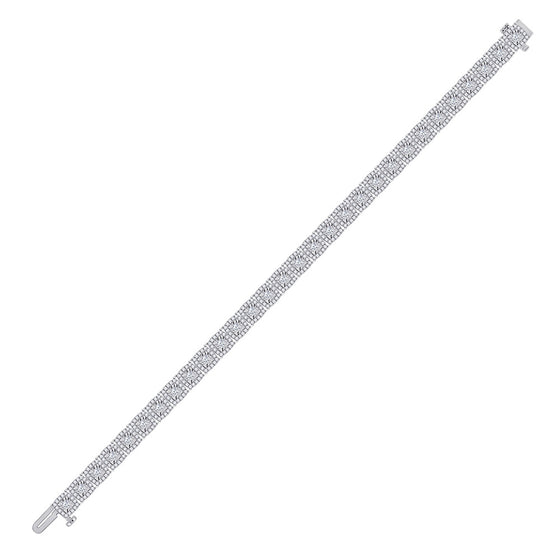 10k White Gold Womens Round Diamond Tennis Bracelet 3 Cttw