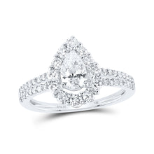  14k White Gold Pear Diamond Solitaire Bridal Wedding Engagement Ring 1-1/3 Cttw