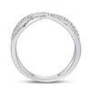 10k White Gold Womens Round Diamond Crossover Fashion Ring 1/3 Cttw