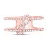10k Rose Gold Womens Round Diamond Negative Space Infinity Ring 1/5 Cttw