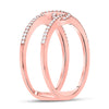 10k Rose Gold Womens Round Diamond Negative Space Infinity Ring 1/5 Cttw
