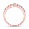10k Rose Gold Womens Round Diamond Negative Space Infinity Ring 1/5 Cttw