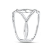 10k White Gold Womens Round Diamond Negative Space Infinity Ring 1/4 Cttw