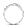 10k White Gold Womens Round Diamond Negative Space Infinity Ring 1/4 Cttw