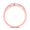 10k Rose Gold Womens Round Diamond Fashion Infinity Ring 1/3 Cttw