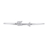 10k White Gold Womens Round Diamond Arrow Bangle Bracelet 1/10 Cttw