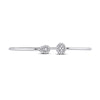 10k White Gold Womens Round Diamond Cluster Bangle Bracelet 1/5 Cttw