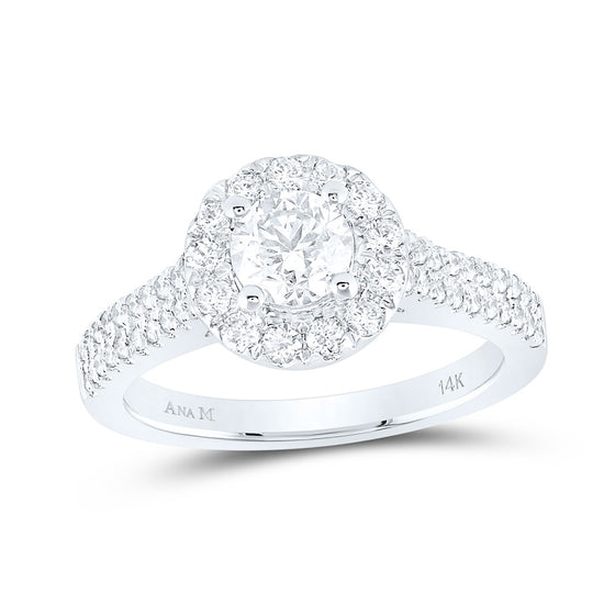 14k White Gold Round Diamond Solitaire Bridal Wedding Engagement Ring 1-1/3 Cttw