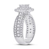 14k White Gold Oval Diamond Halo Bridal Wedding Engagement Ring 1-7/8 Cttw