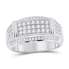  10k White Gold Mens Round Diamond Band Ring 1 Cttw