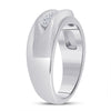 14k White Gold Mens Round Diamond 5-stone Wedding Ring 5/8 Cttw