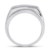 14k White Gold Mens Round Diamond 5-stone Wedding Ring 5/8 Cttw