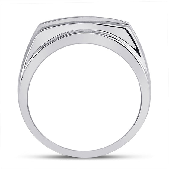 14k White Gold Mens Round Diamond 5-stone Wedding Ring 5/8 Cttw