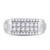 14k White Gold Mens Round Diamond Wedding Band Ring 1 Cttw