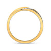 14k Yellow Gold Womens Round Diamond Flower Rose Band Ring 1/12 Cttw