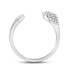 14k White Gold Womens Round Diamond Abstract Fashion Ring 1/5 Cttw