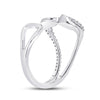 14k White Gold Womens Round Diamond Abstract Fashion Ring 1/5 Cttw