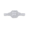 14k White Gold Womens Princess Diamond Fashion Ring 1/2 Cttw