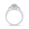 14k White Gold Womens Princess Diamond Fashion Ring 1/2 Cttw