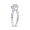 14k White Gold Womens Princess Diamond Fashion Ring 1/2 Cttw