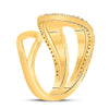 14k Yellow Gold Womens Round Diamond Scale Fashion Ring 1/4 Cttw