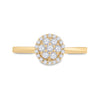 14k Yellow Gold Womens Round Diamond Halo Flower Cluster Ring 1/3 Cttw
