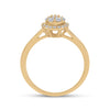 14k Yellow Gold Womens Round Diamond Halo Flower Cluster Ring 1/3 Cttw