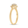 14k Yellow Gold Womens Round Diamond Halo Flower Cluster Ring 1/3 Cttw