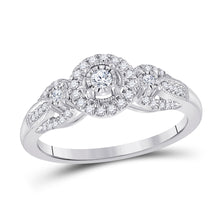  14k White Gold Womens Round Diamond 3-stone Ring 1/4 Cttw