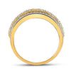 14k Yellow Gold Womens Round Diamond Band Ring 1/2 Cttw
