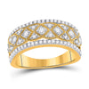 14k Yellow Gold Womens Round Diamond Band Ring 1/2 Cttw