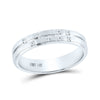 14k White Gold Womens Round Diamond Scattered Band Ring 1/10 Cttw
