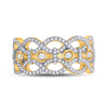 14k Yellow Gold Womens Round Diamond Woven Fashion Ring 5/8 Cttw