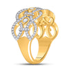 14k Yellow Gold Womens Round Diamond Woven Fashion Ring 5/8 Cttw