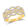 14k Yellow Gold Womens Round Diamond Woven Fashion Ring 5/8 Cttw