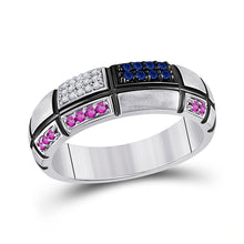  14k White Gold Womens Round Pink Sapphire Modern Fashion Ring 1/4 Cttw