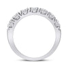 14k White Gold Womens Round Diamond Single Row Band Ring 1 Cttw