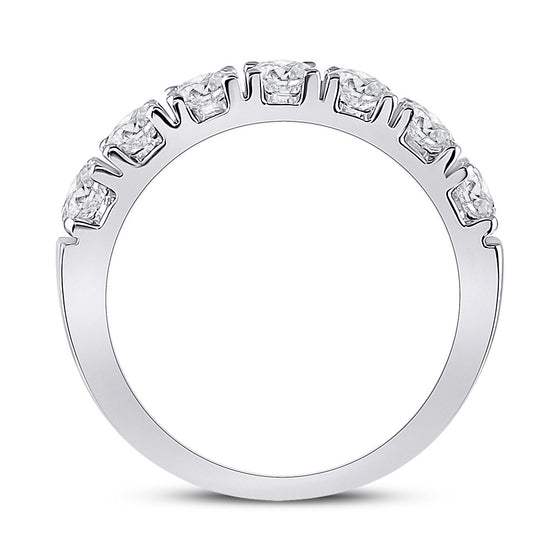 14k White Gold Womens Round Diamond Single Row Band Ring 1 Cttw